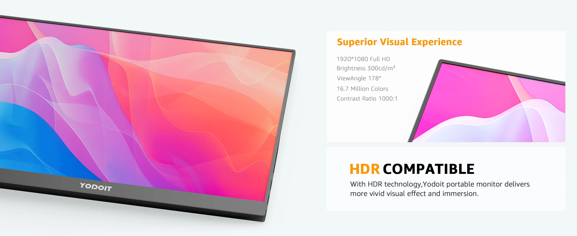 YODOIT Portable Monitor 14 Inch FHD for Travel gallery image 2